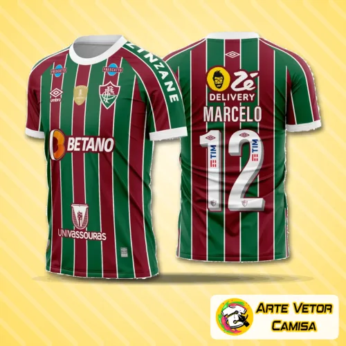 Arte Vetor Camisa Fluminense Titular 2023 - 2024 Campeão
