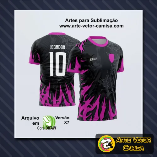 Camiseta com logo no peito detalhado e estampa grande nas costas, apresentando um design moderno e vibrante ideal para ocasiões escolares e eventos interclasse.