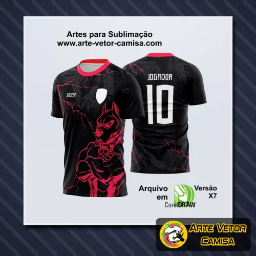 Camisa final com logo no peito e estampa grande nas costas, exibindo design único e vibrante que chama atenção em eventos interclasses