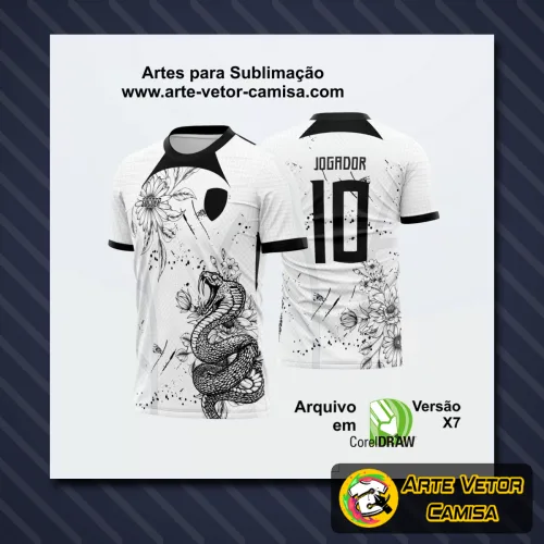 Camisa com logo no peito e estampa grande nas costas, exibindo design moderno e vibrante que destaca o espírito interclasse com cores marcantes e estilo único para eventos e confraternizações.