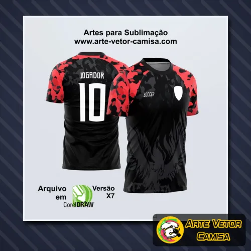 Camisa com logo no peito discretamente posicionado e estampa grande e vibrante nas costas, destacando o design moderno e jovem do modelo interclasse.