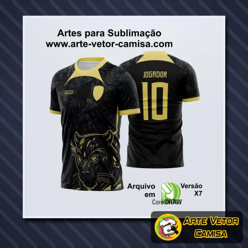 Camisa com logo no peito destacando a equipe, e estampa grande nas costas exibindo design vibrante e único, ideal para eventos esportivos e confraternizações escolares.