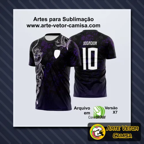 Camisa com logo no peito e estampa grande nas costas destacando design vibrante e moderno, perfeita para eventos escolares e confraternizações, mostrando estilo único e identidade de equipe.