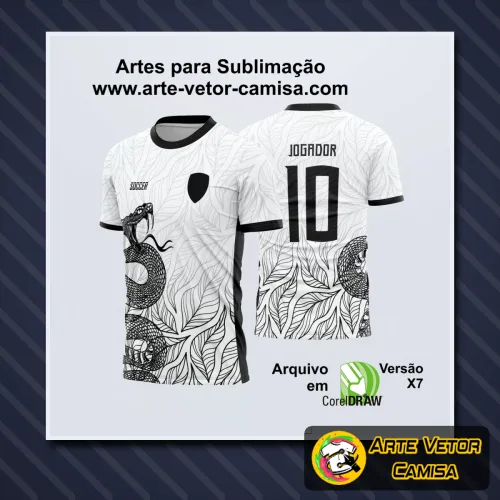 Camisa com logo no peito e estampa grande nas costas, exibindo design moderno e vibrante, ideal para eventos escolares e confraternizações esportivas.