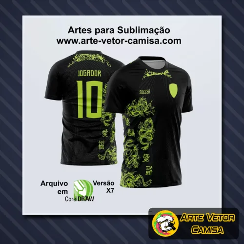 Camisa com logo no peito e estampa grande nas costas, com design moderno e atraente perfeito para eventos escolares e interclasses.