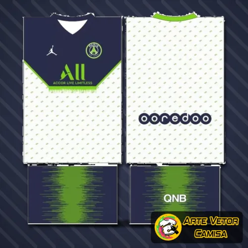 Camisa Paris Saint Germain com logo no peito e estampa grande nas costas, exibindo detalhes vibrantes e design moderno, perfeita para fãs do PSG que gostam de estilo marcante e autenticidade.
