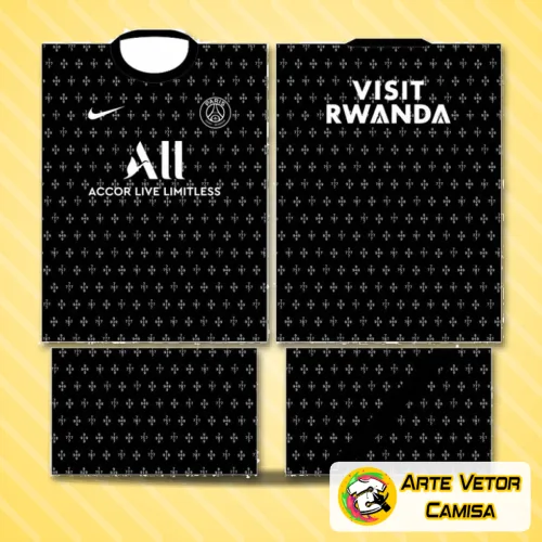 Camisa Paris Saint Germain PSG com logo no peito e estampa grande nas costas, detalhes nas cores oficiais, modelo moderno e cheio de estilo para torcedores apaixonados pelo time francês.