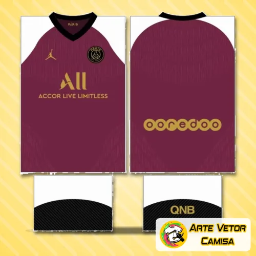 Camisa do Paris Saint Germain com logo no peito e estampa grande nas costas, combinando estilo moderno e clássico para verdadeiros fãs do clube.