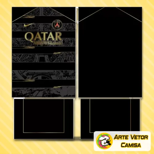 Camisa oficial do Paris Saint Germain com logo no peito e estampa grande nas costas, destaque para detalhes modernos e design elegante que transmite a paixão pelo clube em cada costura.