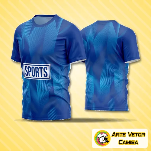 Camisa de futebol com logo no peito e estampa grande nas costas, apresentando design moderno e cores vibrantes que representam um time de futebol amador com estilo único e autenticidade.
