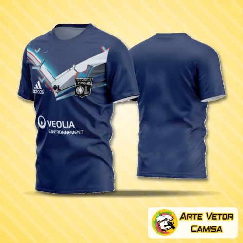 Camisa de futebol amador com logo no peito e estampa grande nas costas, design moderno e cores vibrantes para destaque em campo e torcida.
