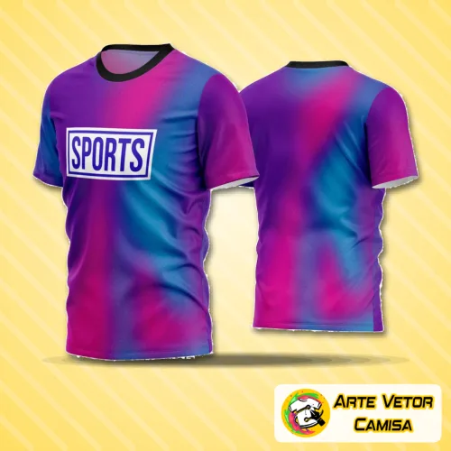 Camisa de futebol amador com logo no peito e estampa grande nas costas, destacando um design moderno e vibrante que une estilo esportivo e personalidade única para torcedores apaixonados