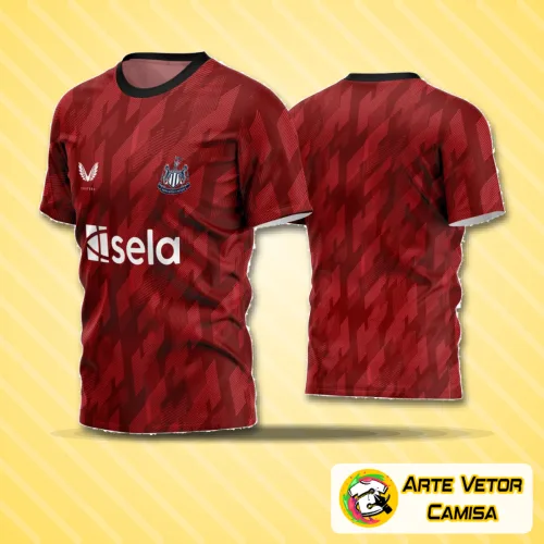 Camisa de futebol amador com logo no peito e estampa grande nas costas, destacando design moderno e cores vibrantes, perfeita para quem busca estilo e identidade única nas partidas.