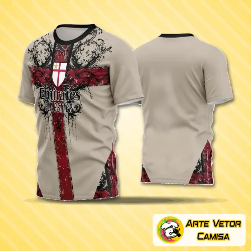 Camisa de time de futebol amador com logo no peito e estampa grande nas costas, design moderno com cores vibrantes destacando o estilo esportivo e único, perfeita para quem busca identidade visual marcante em campo.