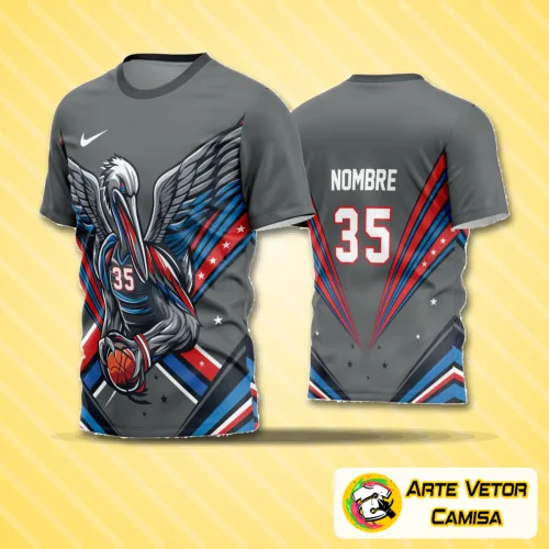 Camisa de futebol amador com logo no peito e estampa grande nas costas, destacando design moderno e cores vibrantes, ideal para times que buscam autenticidade e identidade em campo.