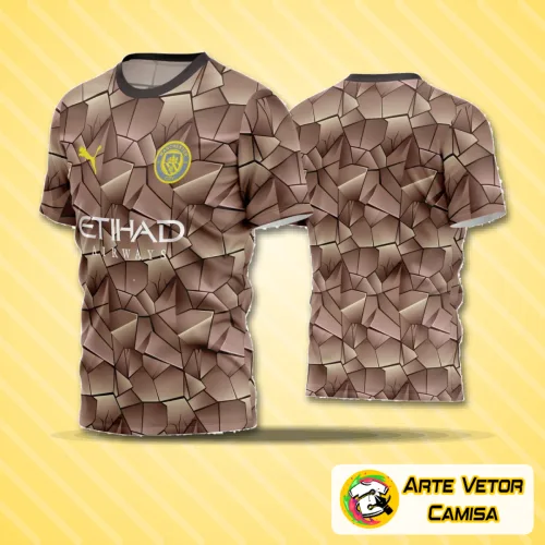 Camisa de futebol amador com logo no peito e estampa grande nas costas, em cores vibrantes e design moderno, ideal para times que buscam identidade visual marcante e estilo único.