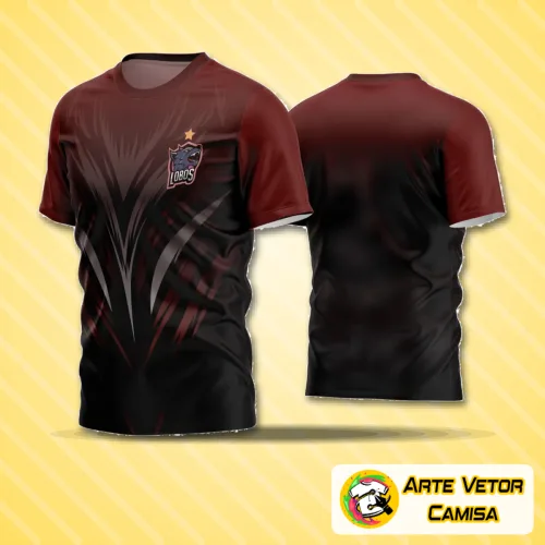 Camisa de futebol amador com logo no peito e estampa grande nas costas em cores vibrantes, destacando um design moderno e arrojado para partidas cheias de energia e estilo.