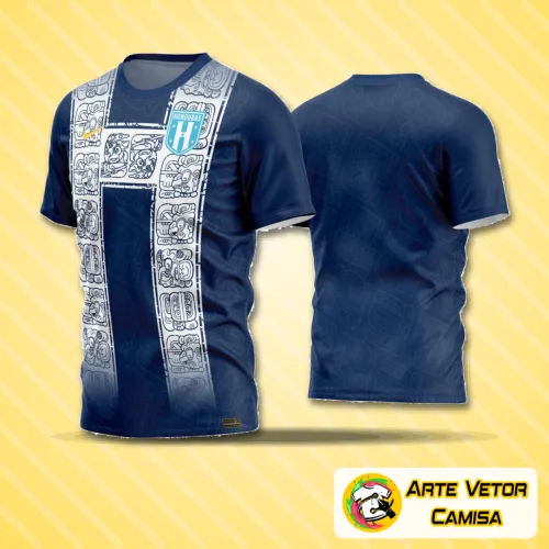 Camisa de futebol amador com logo no peito e estampa grande nas costas, design moderno e cores vibrantes, perfeita para jogos e treinamentos esportivos.