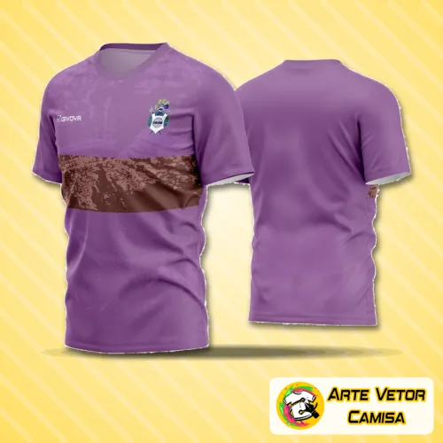Camisa de time de futebol amador com logo no peito e estampa grande nas costas, em cores vibrantes e design moderno, perfeita para quem busca estilo e identidade no campo.