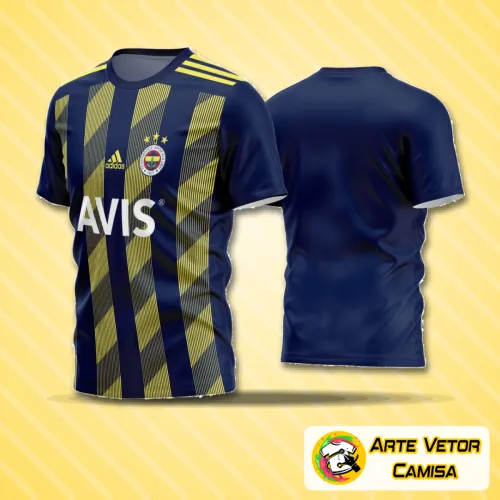 Camiseta de futebol amador com logo no peito e estampa grande nas costas exibindo design moderno e detalhes vibrantes, perfeita para destacar o time em campo com estilo e personalidade.