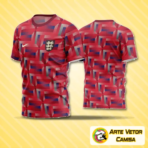Camisa de futebol amador com logo no peito e estampa grande nas costas, design moderno e cores vibrantes que destacam a equipe de forma elegante e esportiva.