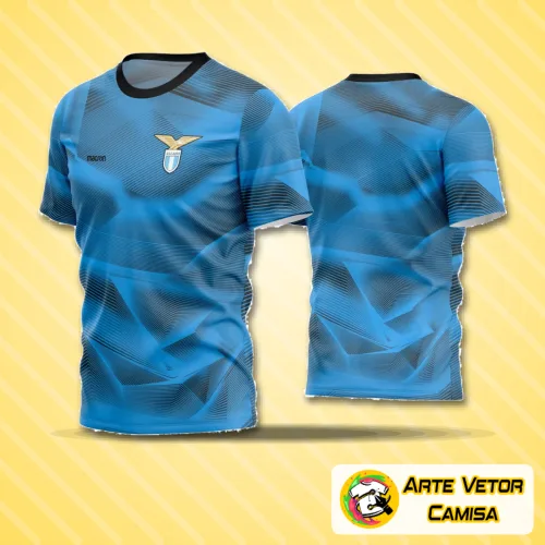 Camisa de futebol amador com logo no peito e estampa grande nas costas, em design moderno e cores vibrantes, destacando estilo esportivo e identidade visual marcante para times amadores.