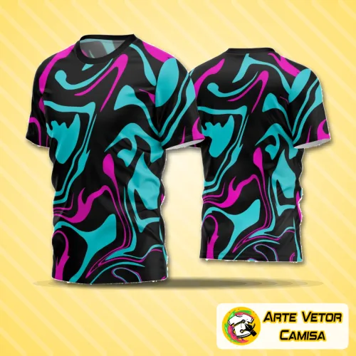 Camisa de futebol amador com logo no peito destacado e estampa grande nas costas em design moderno e vibrante, perfeita para times que buscam identidade visual marcante e autenticidade no campo.
