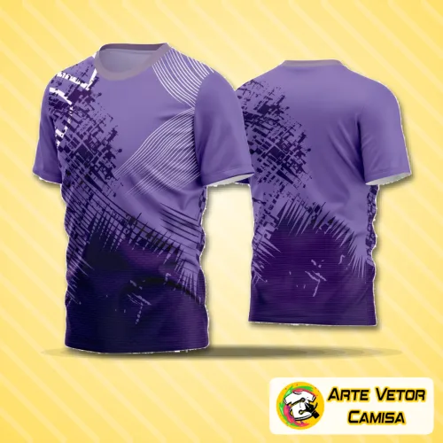 Camisa de futebol amador com logo no peito e estampa grande nas costas, mostrando design moderno em cores vibrantes, ideal para partidas e torcidas empolgadas.