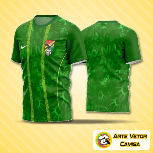 Camisa de futebol amador com logo no peito destacado e estampa grande nas costas, apresentando design moderno e cores vibrantes ideal para equipes locais.