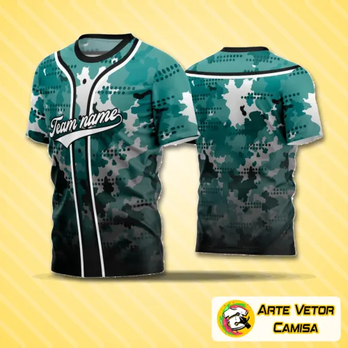 Camisa de time de futebol amador com logo no peito e estampa grande nas costas, em design moderno e cores vibrantes, ideal para quem busca estilo e identidade em campo.