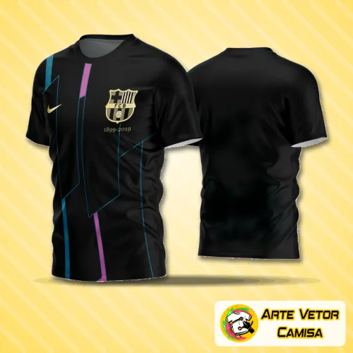 Camisa de futebol amador com logo no peito destacado e estampa grande nas costas em design moderno e vibrante, perfeita para times que buscam identidade única e estilo marcante em campo.