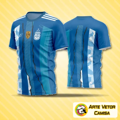 Camisa com logo no peito e estampa grande nas costas, design moderno e cores vibrantes que destacam a identidade do time em campo