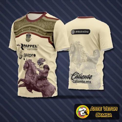 Camisa de futebol amador com logo no peito e estampa grande nas costas, design moderno e vibrante ideal para times que buscam identidade única em campo.