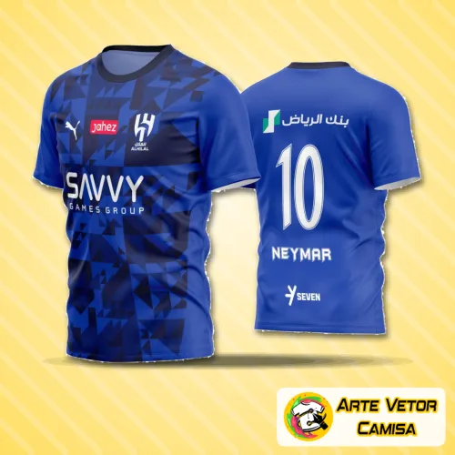 Camisa com logo no peito e estampa grande nas costas, design moderno para time amador, com cores vibrantes e estilo esportivo que destaca a identidade da equipe.