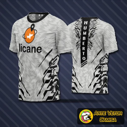 Camisa de futebol amador com logo no peito e estampa grande nas costas, com cores vibrantes e design moderno ideal para partidas e treinos de times amadores.