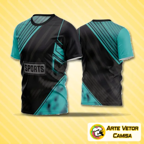 Camisa de futebol amador com logo no peito e estampa grande nas costas, destacando cores vibrantes e design moderno para times locais que buscam identidade única e estilo marcante em campo.