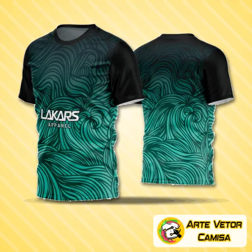 Camisa de futebol amador com logo impactante no peito e estampa grande nas costas, estilo moderno e clean, ideal para times que buscam identidade visual marcante em jogos e treinos.