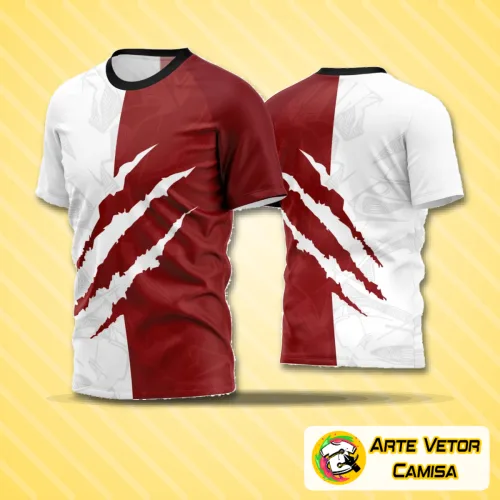 Camiseta de time de futebol amador com logo no peito e estampa grande nas costas, design moderno e vibrante com cores marcantes, perfeita para uniformizar equipes com estilo e identidade clara.