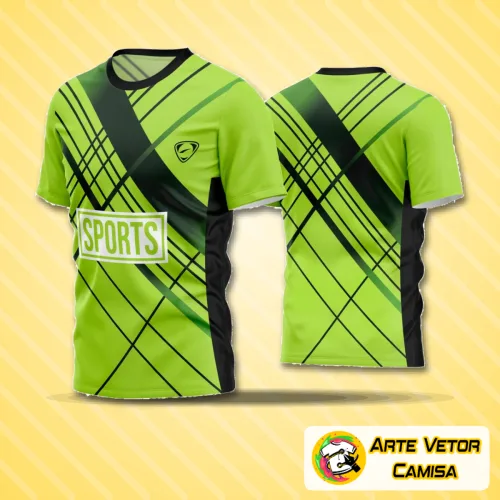 Camisa de futebol amador com logo no peito destacado e estampa grande nas costas, design moderno e vibrante em cores intensas, perfeita para times que buscam estilo e identidade em campo.
