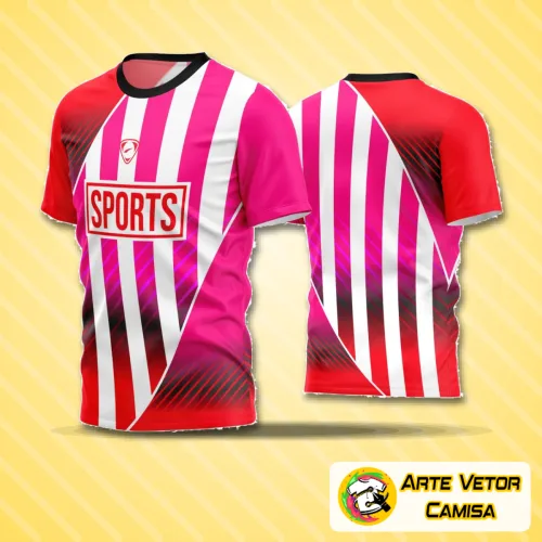 Camisa de futebol amador com logo no peito e estampa grande nas costas, design moderno e cores vibrantes que destacam o time em campo com estilo e personalidade.