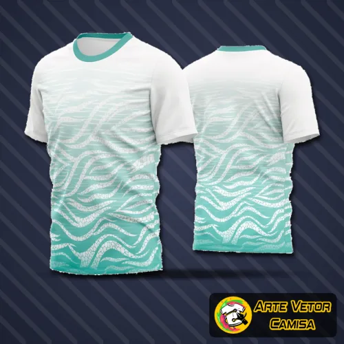 Camisa de time amador com logo no peito e estampa grande nas costas, apresentando design vibrante e esportivo, perfeita para partidas e treinamentos