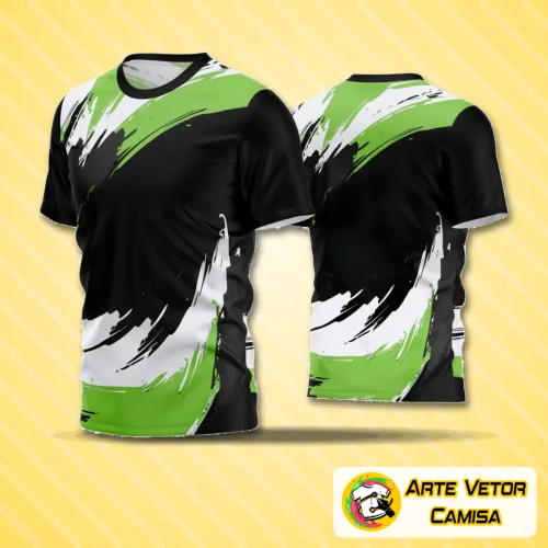 Camisa de futebol amador com logo no peito e estampa grande nas costas, ideal para times que buscam estilo e identidade em jogos e treinos.
