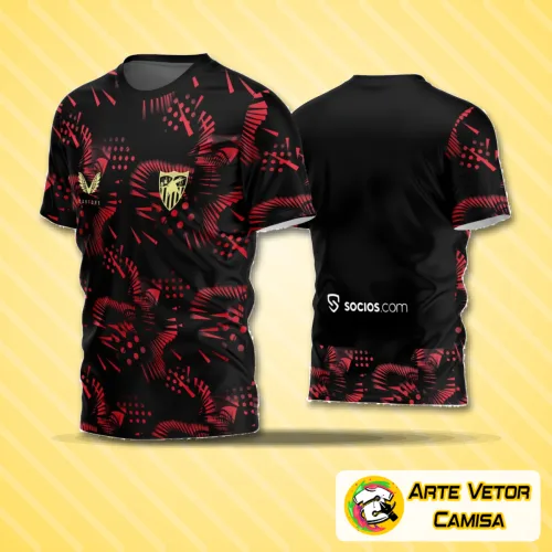 Camisa de futebol amador com logo no peito destacado e estampa grande nas costas, design moderno e estiloso para times locais, perfeita para jogos e treinos