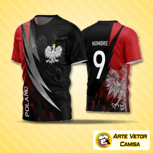 Camisa de futebol amador com logo destacado no peito e estampa grande e vibrante nas costas, valorizando a identidade do time com cores marcantes e design moderno.