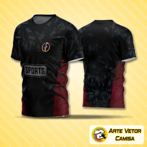 Camisa de futebol amador com logo no peito e estampa grande nas costas, design moderno e vibrante, ideal para times que buscam identificação e personalidade em campo.