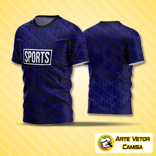 Camisa de futebol com logo no peito e estampa grande nas costas em cores vibrantes, modelo perfeito para times amadores que buscam estilo e identidade em campo.