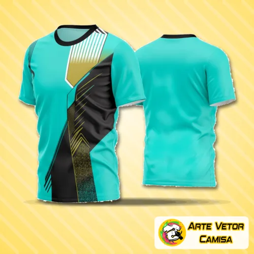 Camisa de futebol amador em tom vibrante, com logo no peito e estampa grande nas costas que destacam o time com estilo moderno e visual impactante para jogos e competições.