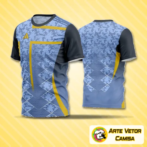 Camisa de time amador com logo no peito em destaque e estampa grande nas costas, trazendo estilo e personalidade para o jogo com design moderno e cores vibrantes.