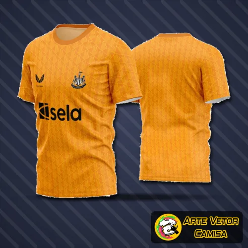 Camiseta com logo no peito e estampa grande nas costas, ideal para times amadores de futebol, com design moderno e atraente para jogos e treinos.