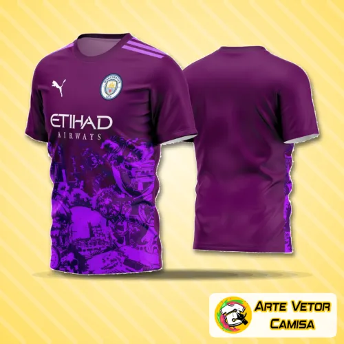 Camisa de futebol amador com logo destacado no peito e estampa grande nas costas em design moderno e esportivo, ideal para times que buscam uniformes com estilo marcante e visual profissional.